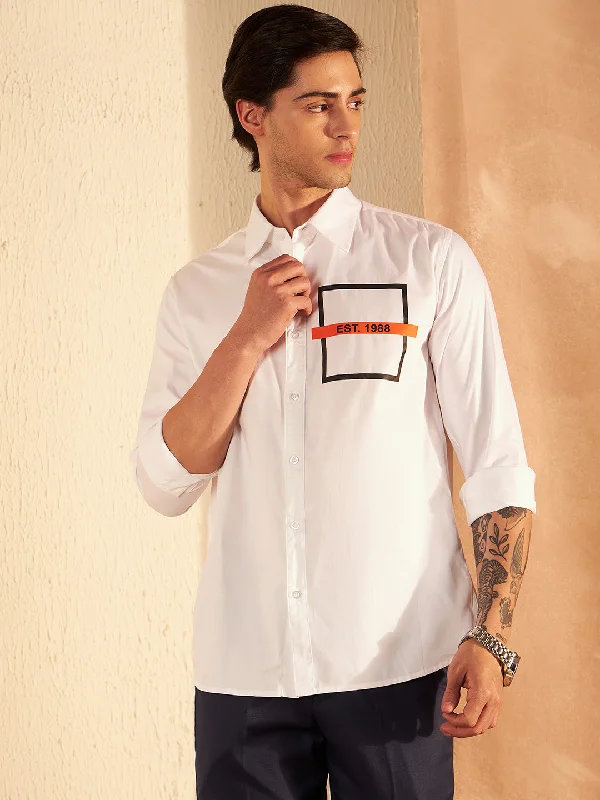 Men's Bamboo Fiber Shirts for Softness and BreathabilityDENNISON Men White Clubwear Shirt