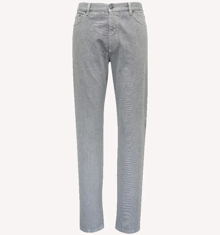 Men's High-Waisted Pants for a Retro StyleZegna City 5-Pocket Jean in Grey