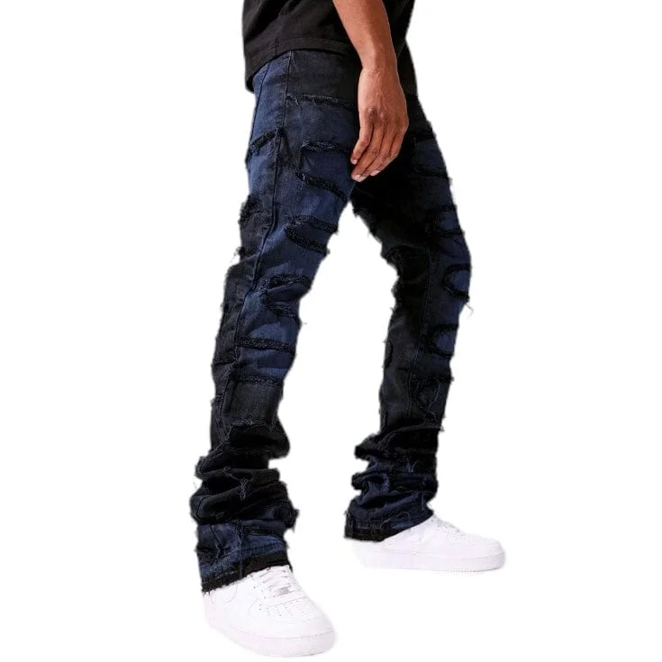 Men's Pants with Back PocketsJordan Craig Martin Stacked Oasis Denim (Dark Knight) JTF1131