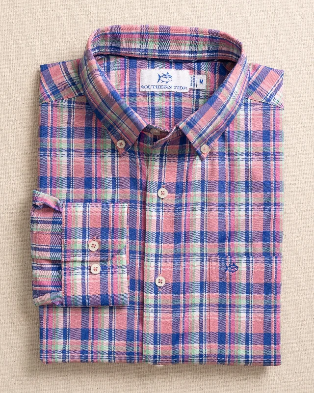 Men's Affordable Shirts for Budget-Friendly Stylebrrr°® Intercoastal Charlesfort Plaid Long Sleeve Sport Shirt