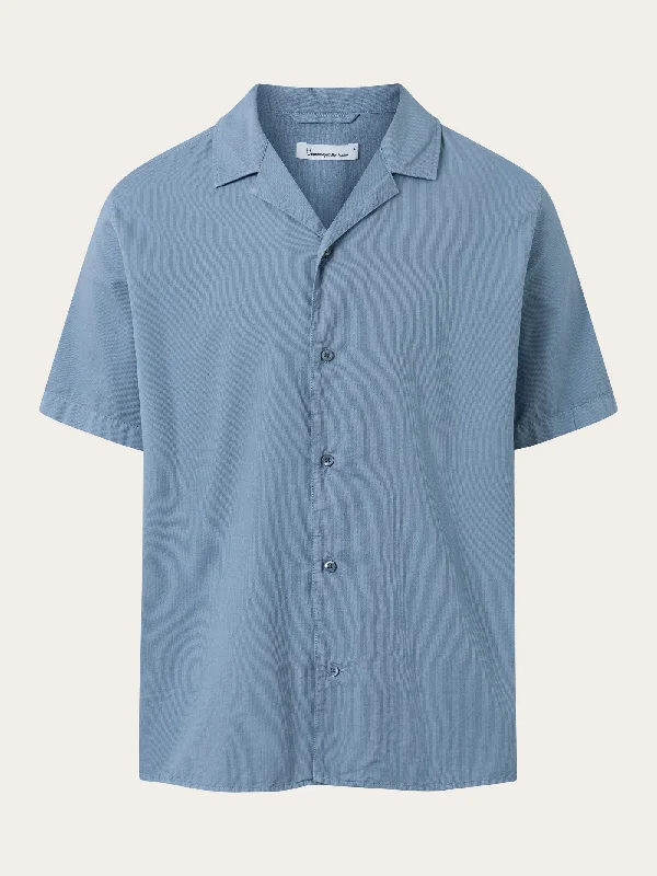 Men's Performance Shirts for Active LifestylesBoxed fit cord look short sleeve shirt - Asley Blue