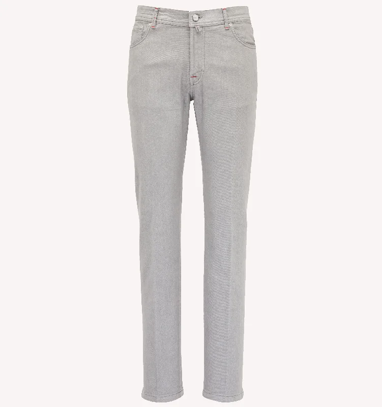 Men's Dress Pants for Special OccasionsKiton 5-Pocket Pant in Light Pearl Grey