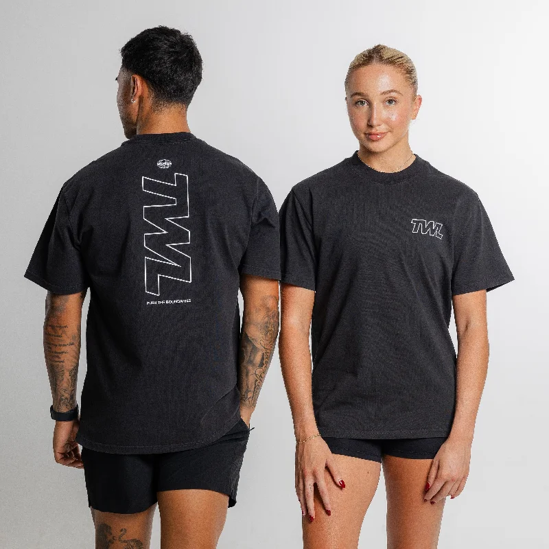 Men's Shirts with Scoop NecksTWL - LIFESTYLE OVERSIZED T-SHIRT - FLEX - FADED BLACK