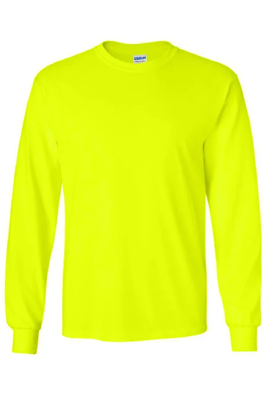 Men's Sleeveless TopsGildan Mens Plain Crew Neck Ultra Cotton Long Sleeve T-Shirt