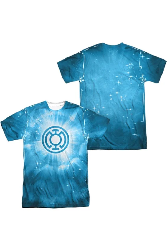 Men's Shirts with Tab CollarsGreen Lantern Blue Energy (Front/Back Print) Short Sleeve Adult 100% Poly Crew Tee / T-Shirt