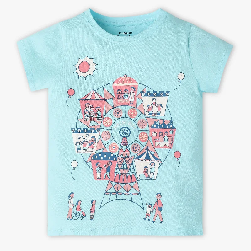 Men's Long-Sleeved ShirtsGirls Crew Neck Fun Playtime Graphic T-Shirt
