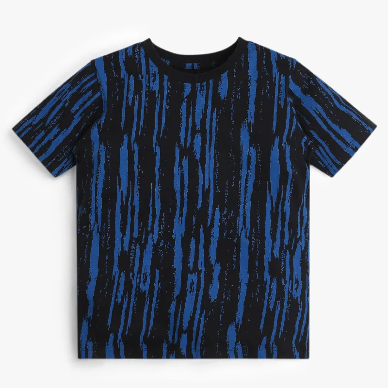 Men's Shirts with Cowl NecksBoys All Over Print Crew Neck T-Shirt