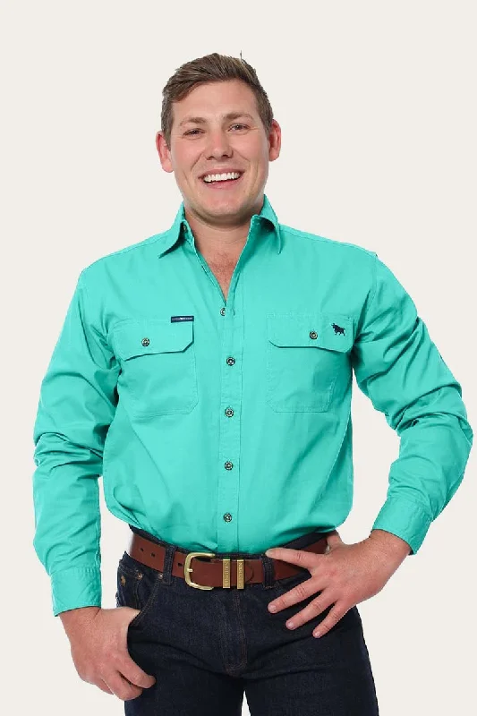 Men's Tennis Shirts for Court ComfortKing River Mens Full Button Work Shirt - Mint