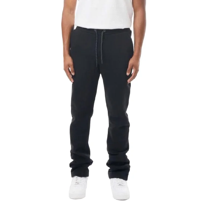 Men's Pants with Back PocketsM. Society Stacked Fleece Sweatpants (Black) MS-23708