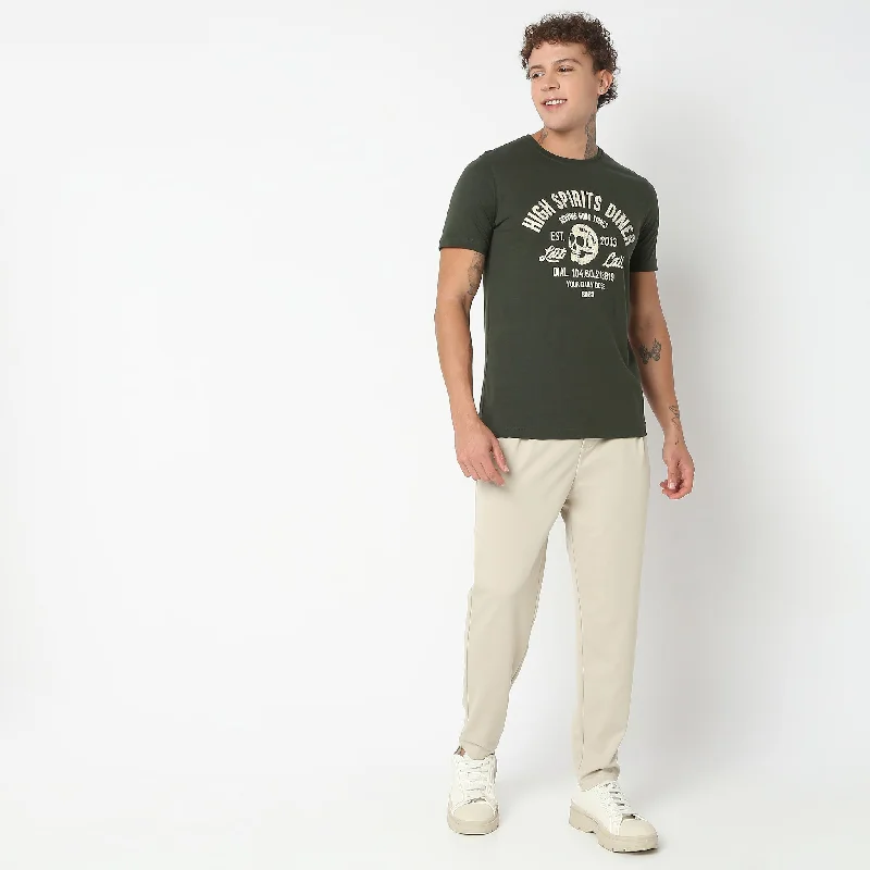 Men's Shirts with Floral PrintsRegular Fit Graphic T-Shirt