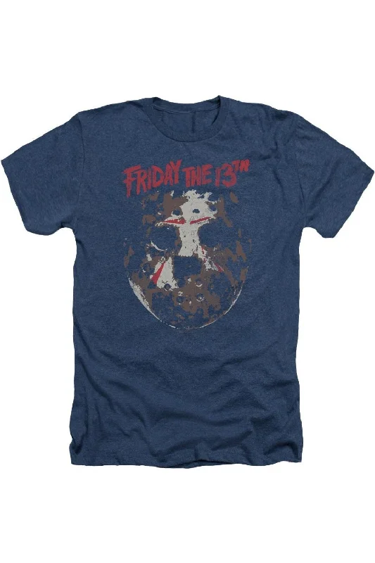 Men's Shirts with Custom MonogramsFriday The 13th Rough Mask Adult Heather Tee / T-Shirt