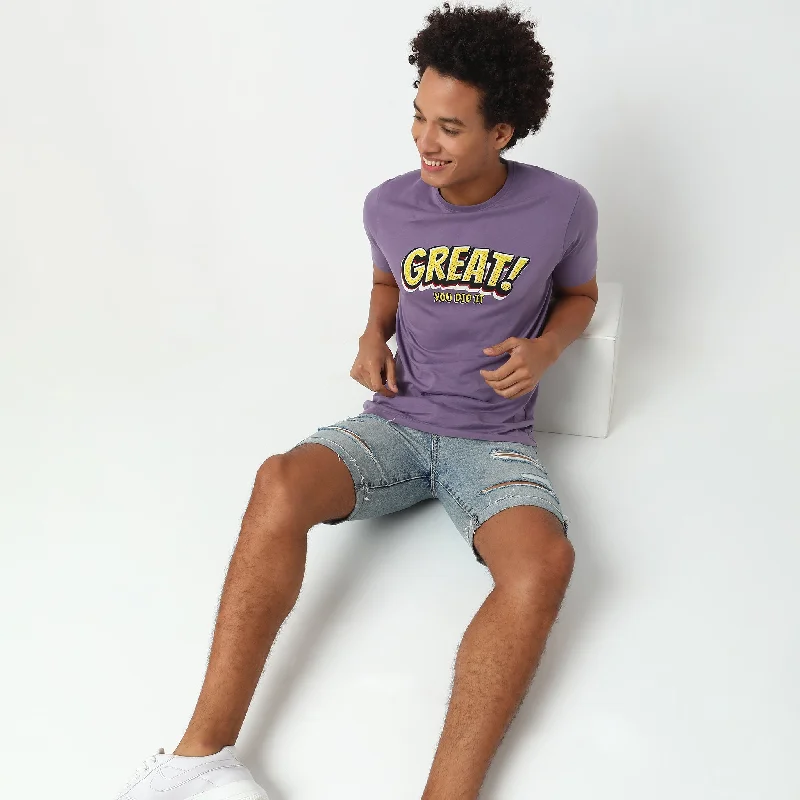 Men's Shirts with Embellished CollarsRegular Fit Graphic T-Shirt