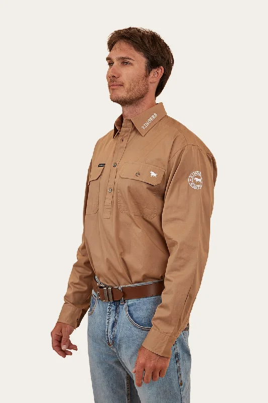 Men's Camping Shirts for Outdoor AdventuresKreiger Mens Half Button Work Shirt - Clay