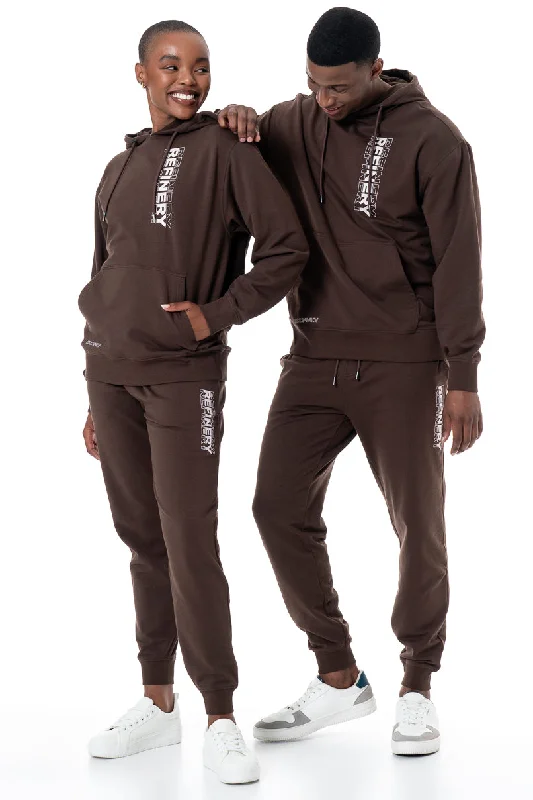 Men's Pants with Adjustable WaistbandsUnisex Track Pants _ 155861 _ Brown