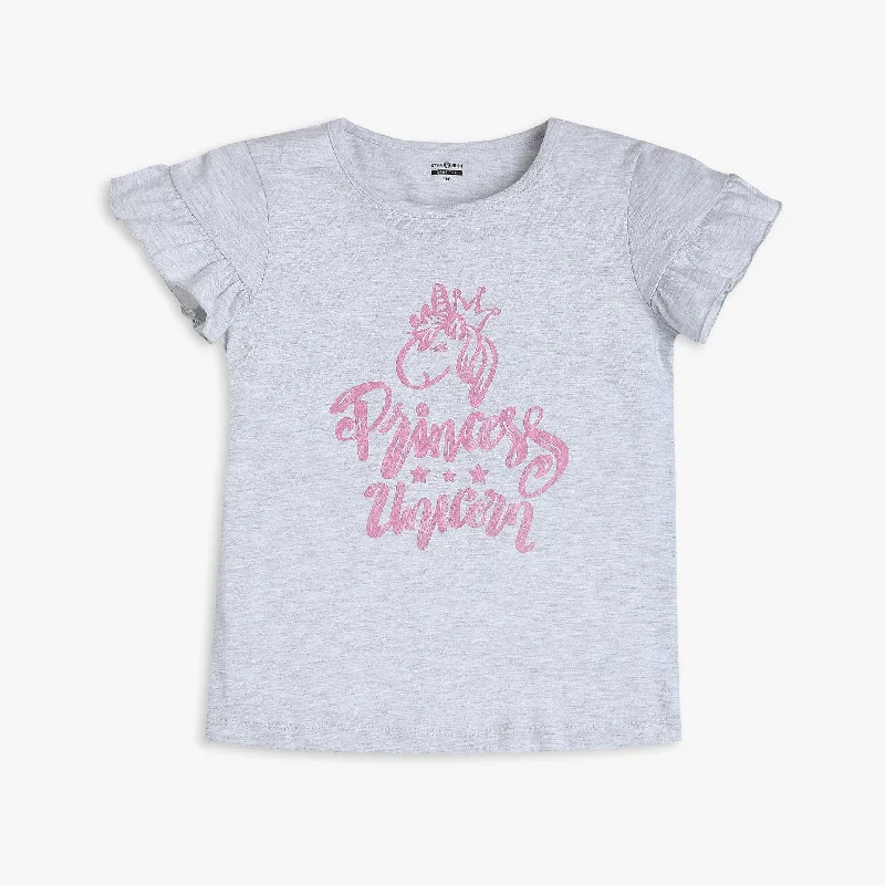 Men's Shirts with Embroidered DesignsGirl's Regular Fit Printed T-Shirt
