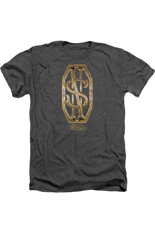 Men's Shirts with Embellished CollarsFantastic Beasts Scamander Monogram Adult Heather Tee / T-Shirt
