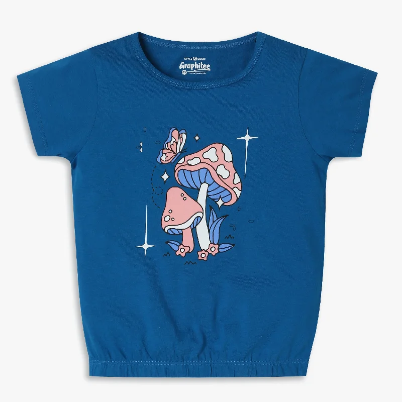 Men's Shirts with Elastic WaistbandsGirls Regular Fit Graphic T-Shirt