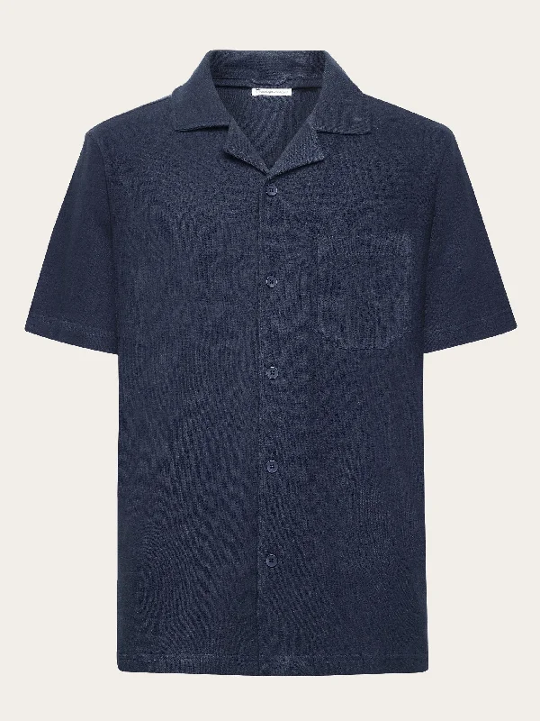 Stylish Men's Graphic T-ShirtsBox fit short sleeve bouclé shirt - GOTS/Vegan - Night Sky