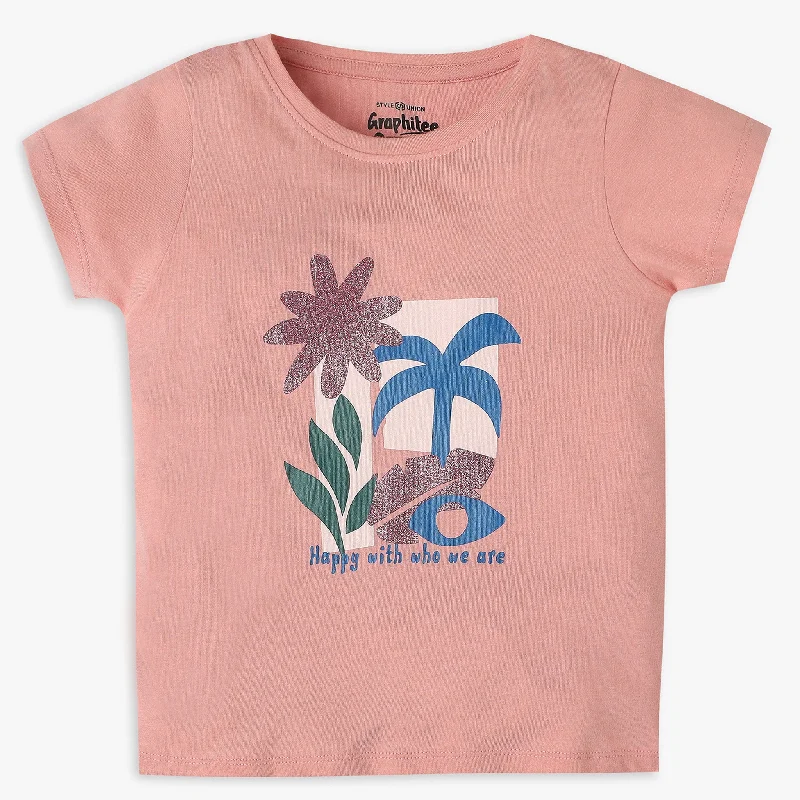 Men's Shirts with Floral PrintsGirls Regular Fit Graphic T-Shirt
