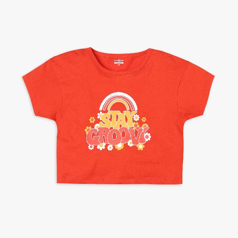 Men's Shirts with Single-Breasted DesignsGirl's Regular Fit Printed T-Shirt