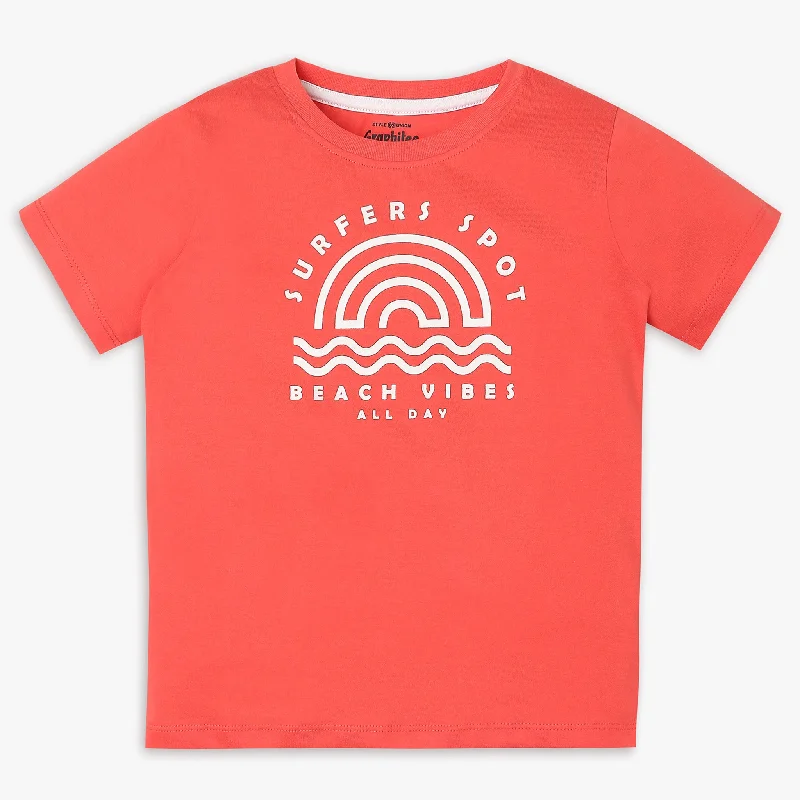 Men's Shirts with Hook-and-Loop ClosuresBoys Regular Fit Graphic T-Shirt