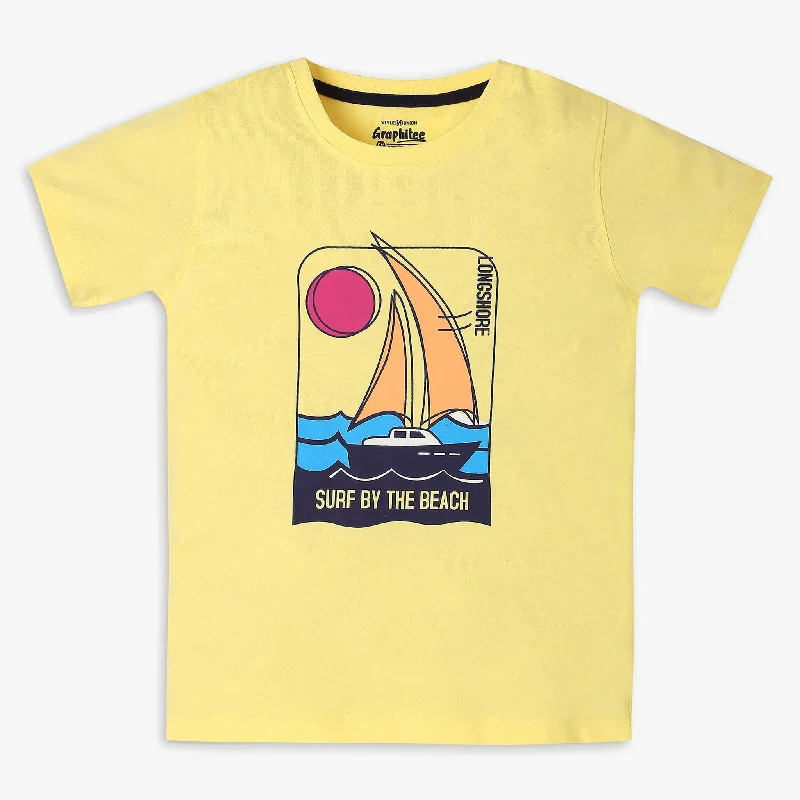 Men's Shirts with Abstract DesignsBoys Regular Fit Graphic T-Shirt