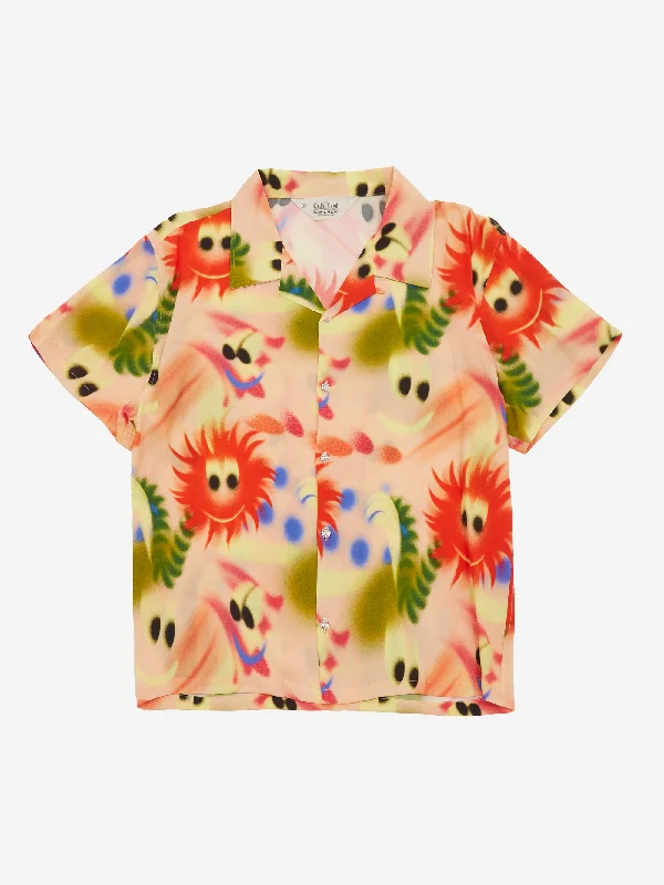 Men's Luxury Shirts for High-End FashionBrain Dead Alexis Short Sleeve Button Up Shirt - Pink Multi