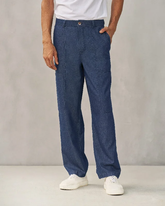 Men's Pants with Patchwork PatternsUrban Trousers - Denim