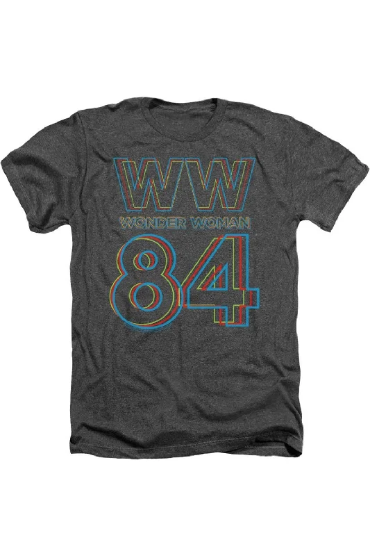 Men's Shirts with Abstract DesignsWonder Woman 84 3d Hype Logo Adult Heather Tee / T-Shirt