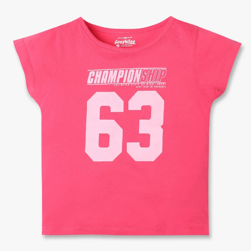 Men's Shirts with Patch PocketsGirls Regular Fit Graphic T-Shirt
