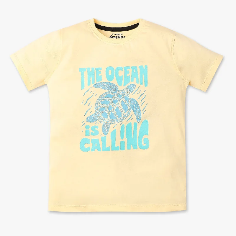 Men's Shirts with Ruffled HemlinesBoys Graphic Crew Neck Half Sleeve T-Shirt