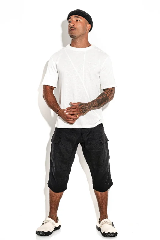 Men's Shirts with Button-Down CollarsWhite Front line cotton T-shirt