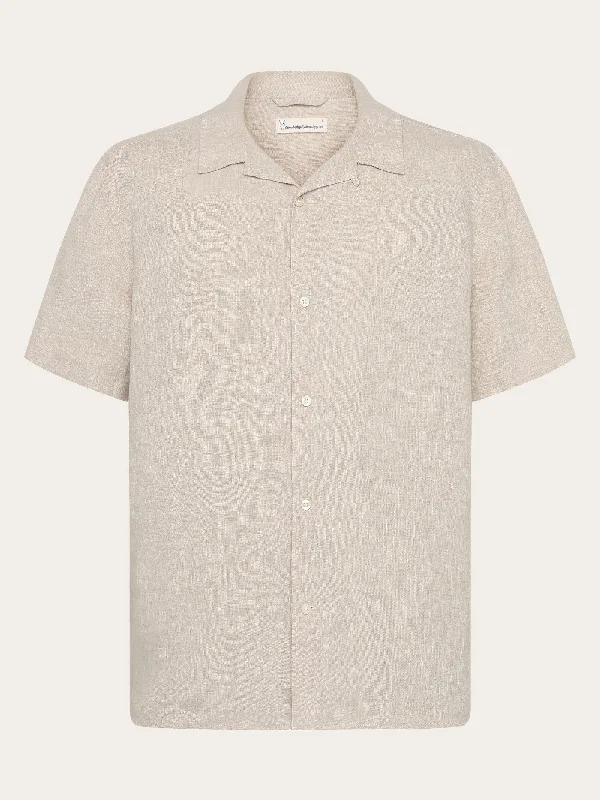 Men's Skinny-Fit Shirts for a Trendy LookBox fit short sleeved linen shirt - Light feather gray