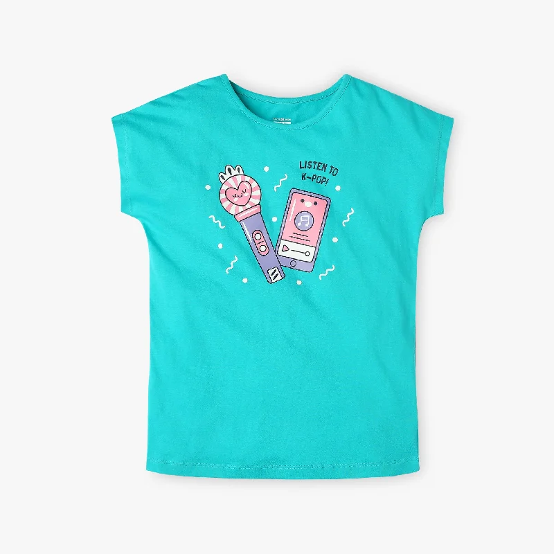 Men's Shirts with Tab CollarsGirl's Regular Fit Graphic T-Shirt