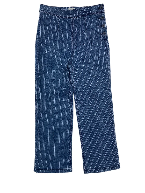 High-Waisted Bootcut Men's JeansJeans Wide Leg By J. Crew In Striped Pattern, Size:2