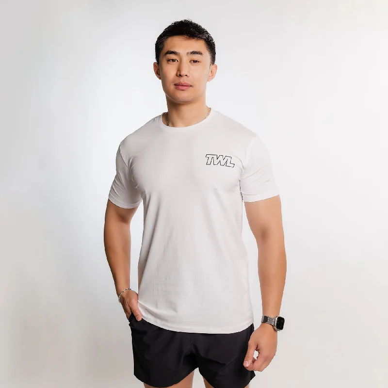 Men's Shirts with Ruffled HemlinesTWL - MEN'S EVERYDAY T-SHIRT - ATHLETE ICON - WHITE