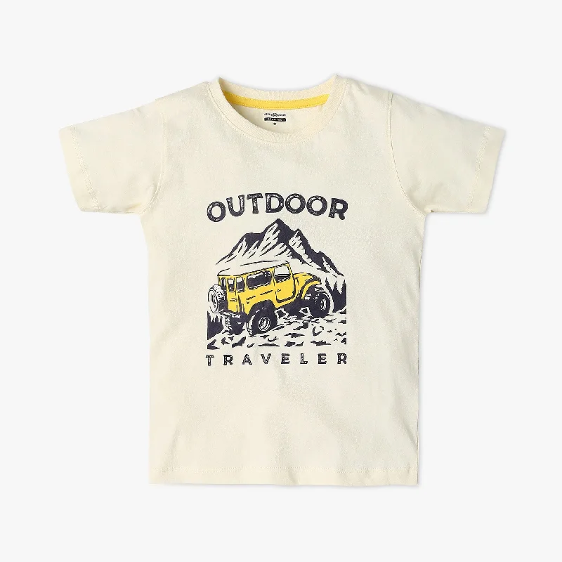 Men's Shirts with Patchwork SleevesBoy's Regular Fit Graphic T-Shirt
