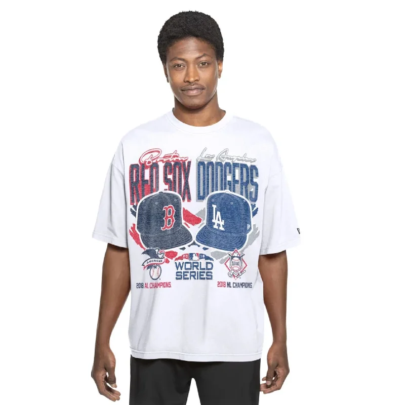 Men's Shirts with Rounded HemlinesMLB Dueling Logos Sport Classic White T-Shirt