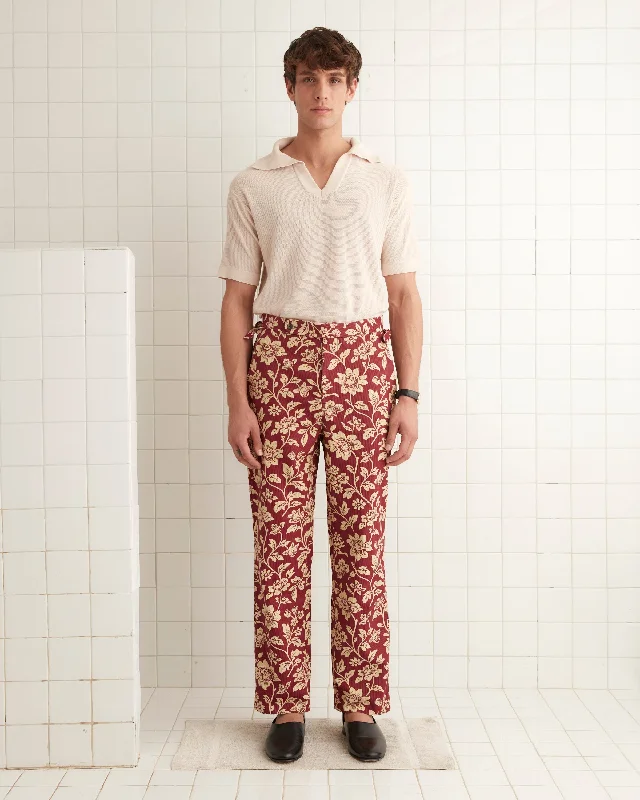 Men's Yoga Pants for FlexibilityFloral Corduroy Trousers