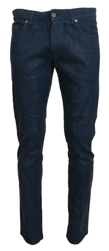 Elegant Straight-Leg Men's JeansExte  Cotton Tape Slim Fit Men Casual  Men's Jeans