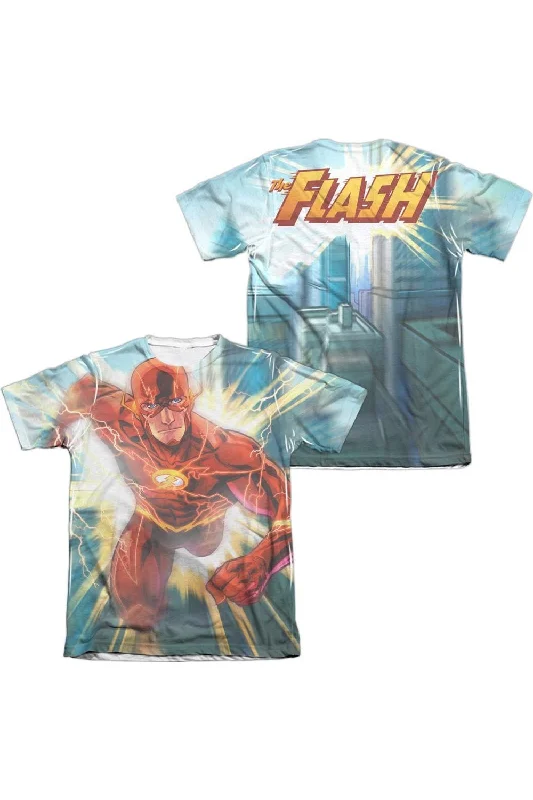 Warm Men's Fleece-Lined TopsJustice League of America Faster Than Lightning (Front/Back Print) Adult Poly/Cotton Short Sleeve Tee / T-Shirt