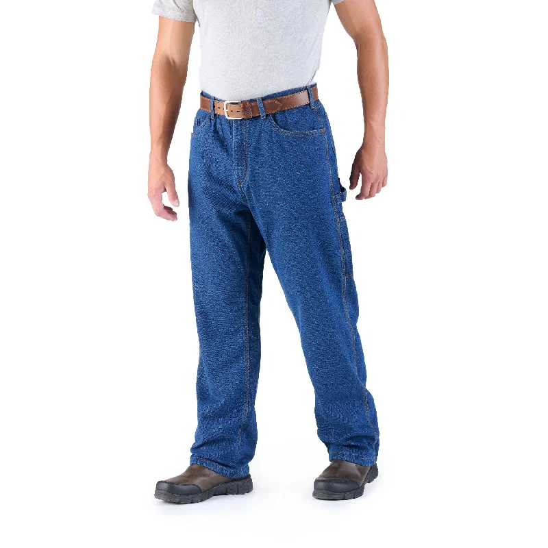 Men's Pants with Back PocketsHeartland Flannel-Lined Denim Dungaree