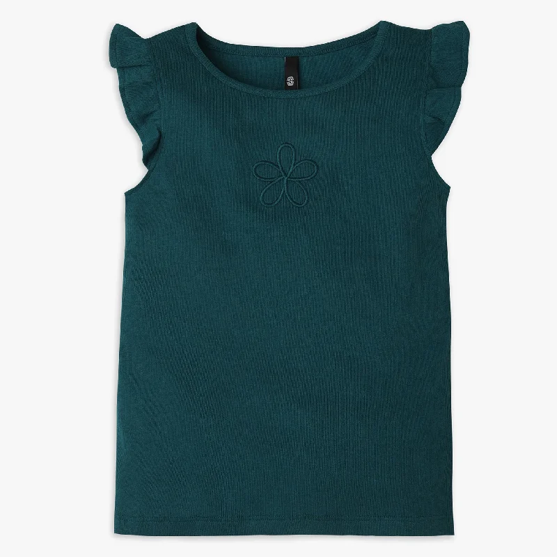 Men's Three-Quarter Sleeved TopsGirls Regular Fit Solid T-Shirt
