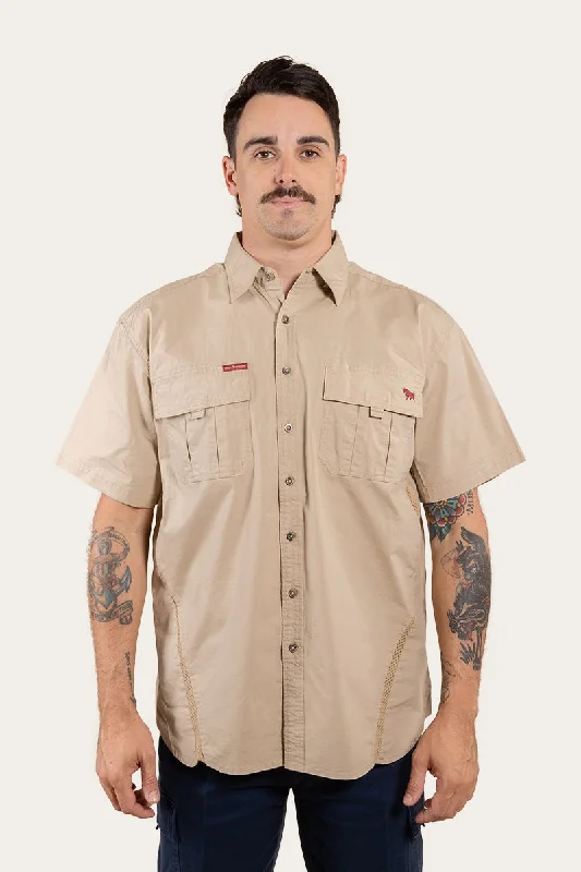 Men's Denim Shirts for a Rugged LookBulgarra Mens Ripstop Full Button Work Shirt - Camel