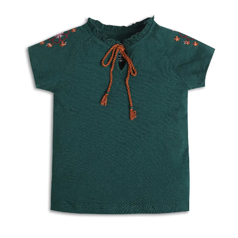 Lightweight Men's Linen ShirtsGirls Regular Fit Embroidered T-Shirt