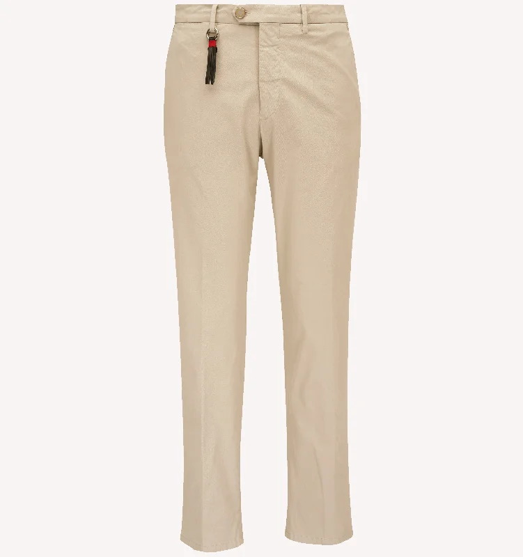 Men's Patterned Pants with ChecksPescarolo New York Sport Trousers in Tan - slight yellow