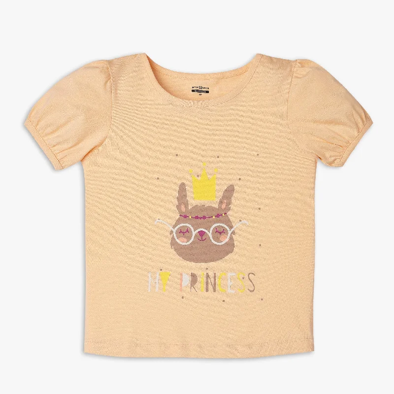 Casual Men's T-ShirtsGirl's Regular Fit Printed T-Shirt