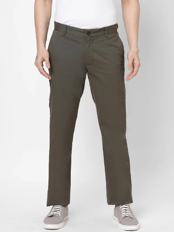 Men's Chino Shorts for Warm WeatherMen's Cotton Lycra Olive Regular Fit Pant