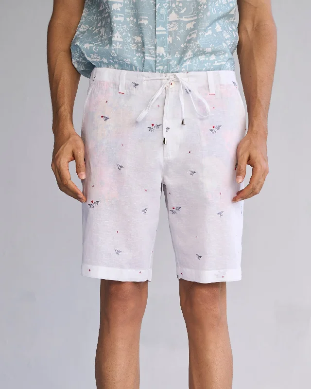Men's Pants with Slant PocketsJambo Shorts - White
