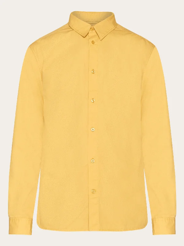 Men's Neutral-Tone Shirts for Versatile StylingALF regular crispy cotton shirt - GOTS/Vegan - Olivenite